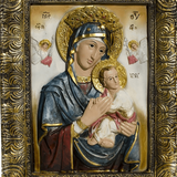 12" Godmother Mary with Jesus Christ Baby Religious Icon