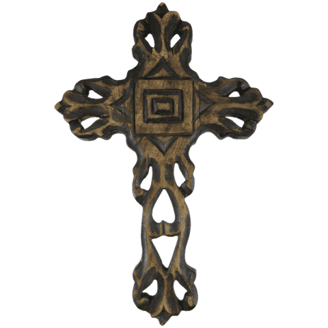 12 Inch Hand Carved Wooden Wall Cross