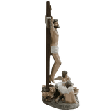 14.5 Angels at Jesus on Crucifix with Candle Religious Catholic Figurine