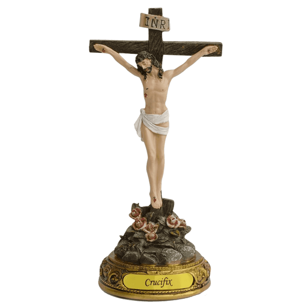 8" Jesus Christ on the Standing Cross - Catholic Crucifix Religious Figurine