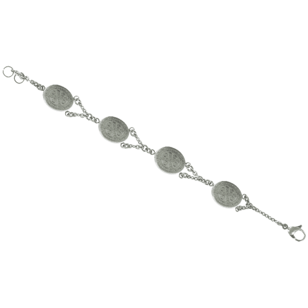 Catholic - Stainless Steel San Benito - Saint Benedict Bracelet 19 CM Length