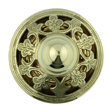 Charcoal or Incense Burner Gold Plate over Brass Table Top Censer with Lid