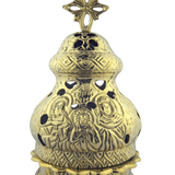 Engraved High Polished Brass 10 Inch Standing Incense Burner for Church or Home