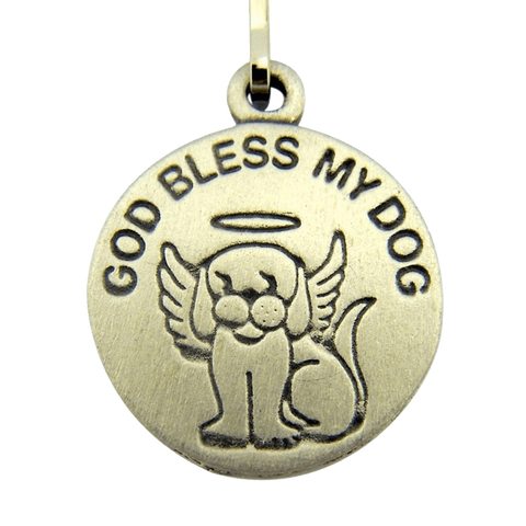 God Bless My Dog - Saint Francis Charm Tag - with Prayer Card from Fantasy Farm