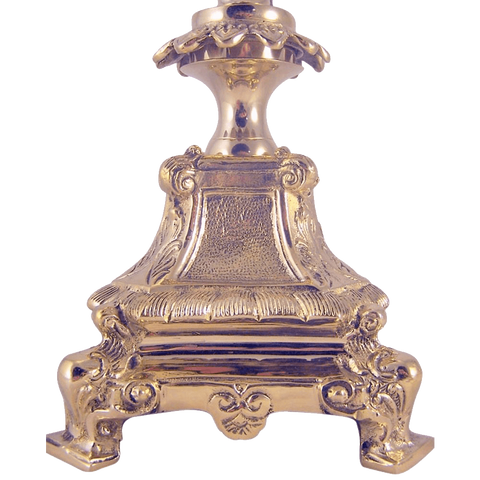 Jesus Christ Cross Polished Solid Brass Standing Crucifix for Church Sanctuary