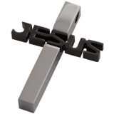 MEN Set Black and Silver JESUS Cross Stainless Steel Pendant