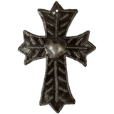 Metal Cross Religious Crosses Hand Crafted in Haiti From Recycled Oil Drums Set of 3