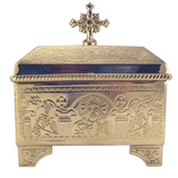 Sacred Vessel Container 4 3-4 Inch High Polished Brass Holy Communion Bread Box