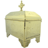 Sacred Vessel Container 4 3-4 Inch High Polished Brass Holy Communion Bread Box