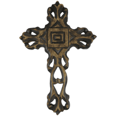 12 Inch Hand Carved Wooden Wall Cross