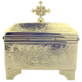 Sacred Vessel Container 4 3-4 Inch High Polished Brass Holy Communion Bread Box